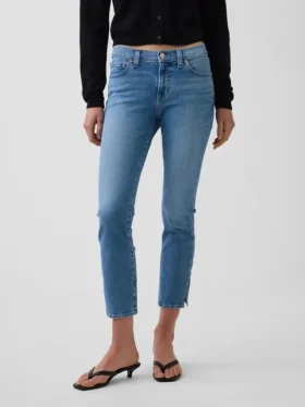Capri-Jeans med lav midje