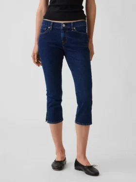 Capri-Jeans med lav midje