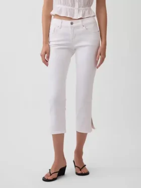 Capri-Jeans med lav midje