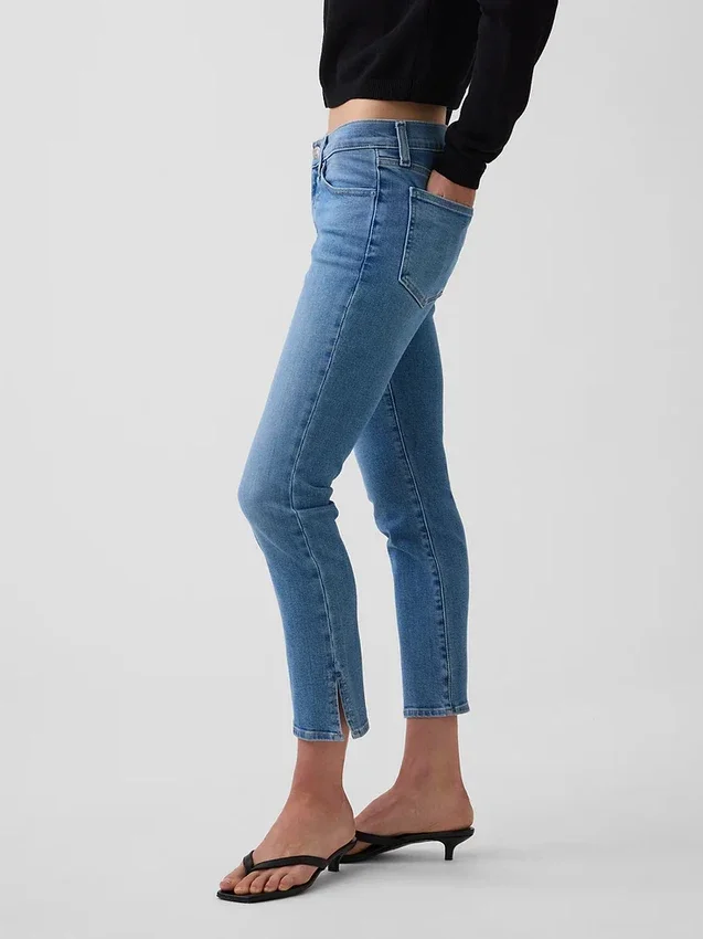 Capri-Jeans med lav midje