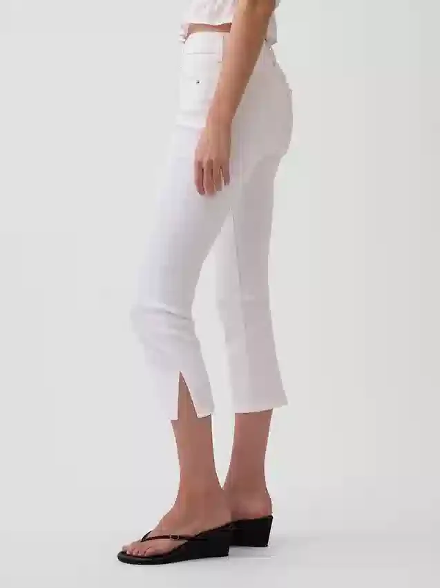 Capri-Jeans med lav midje