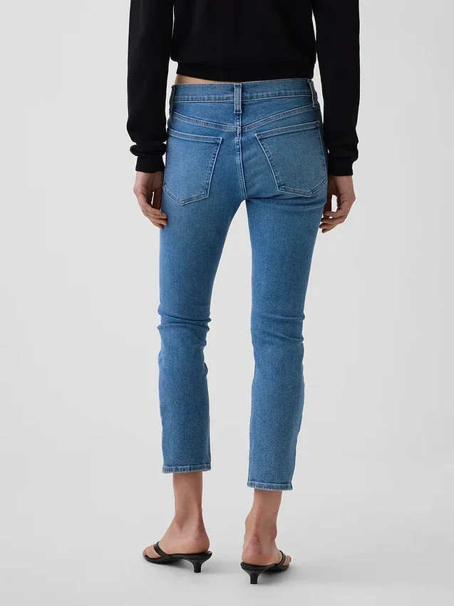Capri-Jeans med lav midje