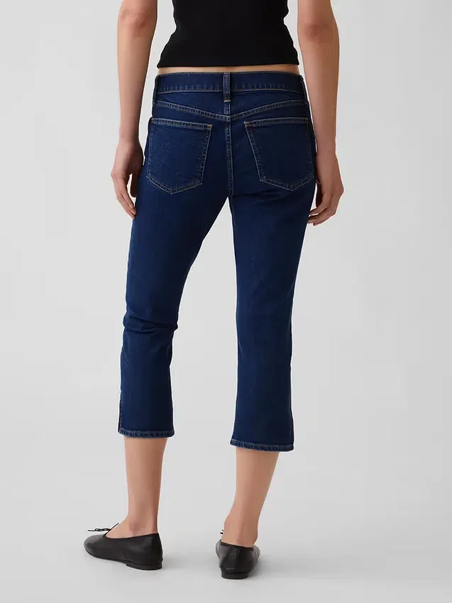 Capri-Jeans med lav midje