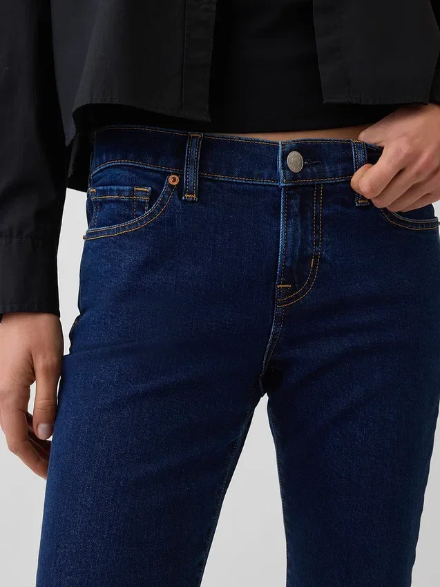 Capri-Jeans med lav midje