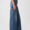 Cargo-jeans med høy midje og vid benvidde
