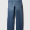 Cargo-jeans med høy midje og vid benvidde