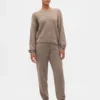 CashSoft bouclé-strikkede gensere med joggebukser