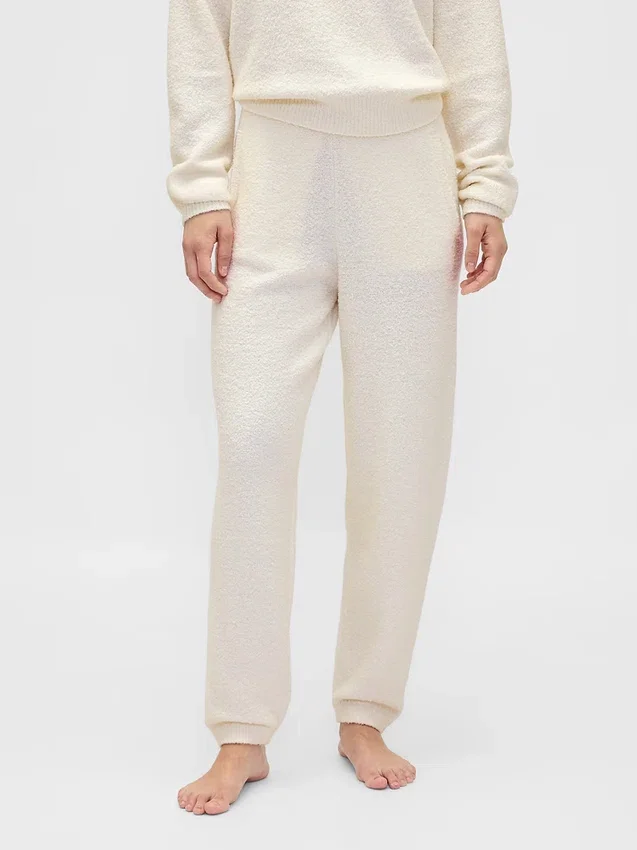 CashSoft bouclé-strikkede gensere med joggebukser