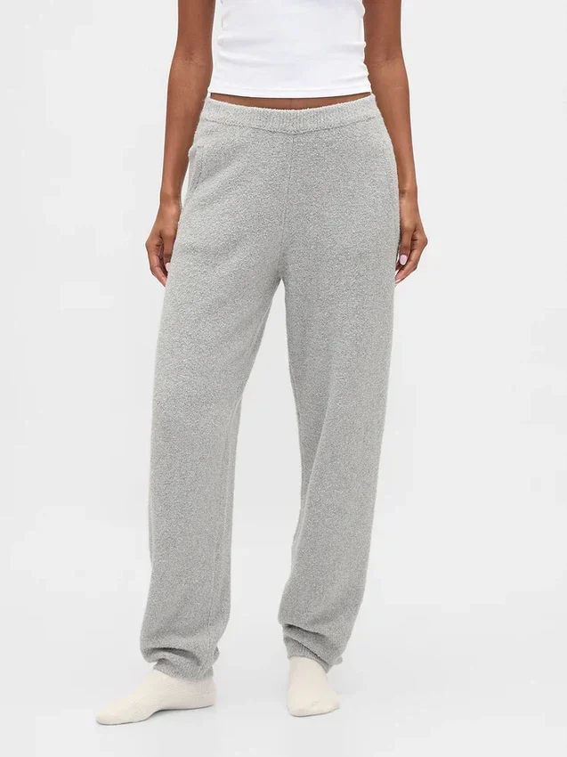 CashSoft bouclé-strikkede gensere med joggebukser