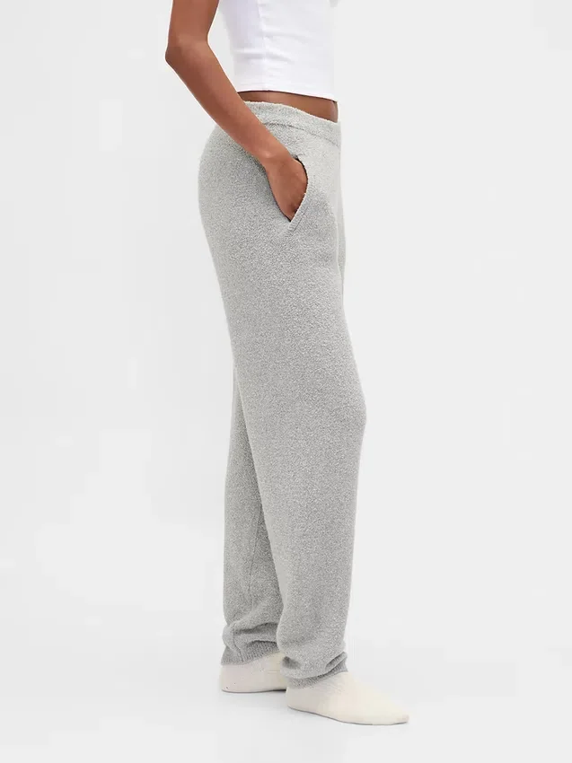 CashSoft bouclé-strikkede gensere med joggebukser