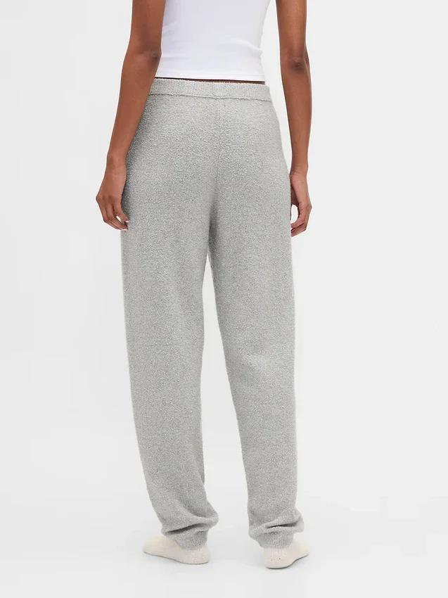 CashSoft bouclé-strikkede gensere med joggebukser