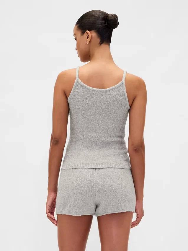 CashSoft bouclé-strikket tank-top