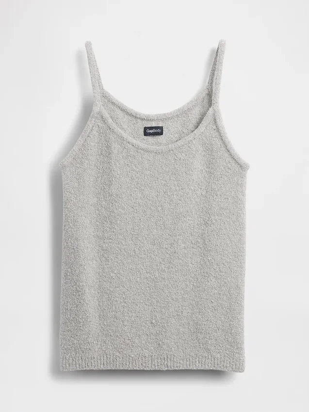 CashSoft bouclé-strikket tank-top