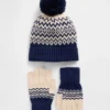CashSoft Fair Isle-sett med hatter og hansker for barn