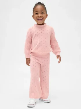 CashSoft-flarebukser med pointelle-mønster for Baby og Småbarn