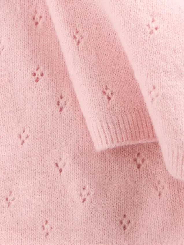CashSoft-flarebukser med pointelle-mønster for Baby og Småbarn