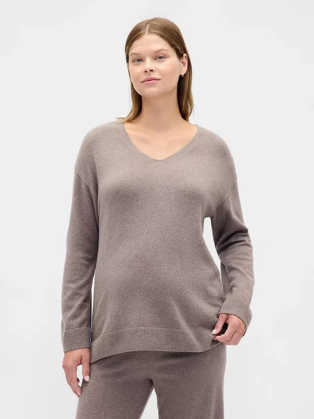 CashSoft-genser med V-hals for gravide