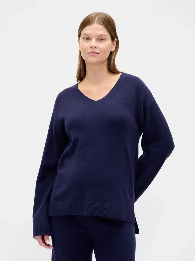CashSoft-genser med V-hals for gravide