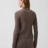 CashSoft kort cardigan med glidelås i kabelstrikk