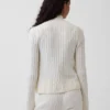 CashSoft kort cardigan med glidelås i kabelstrikk
