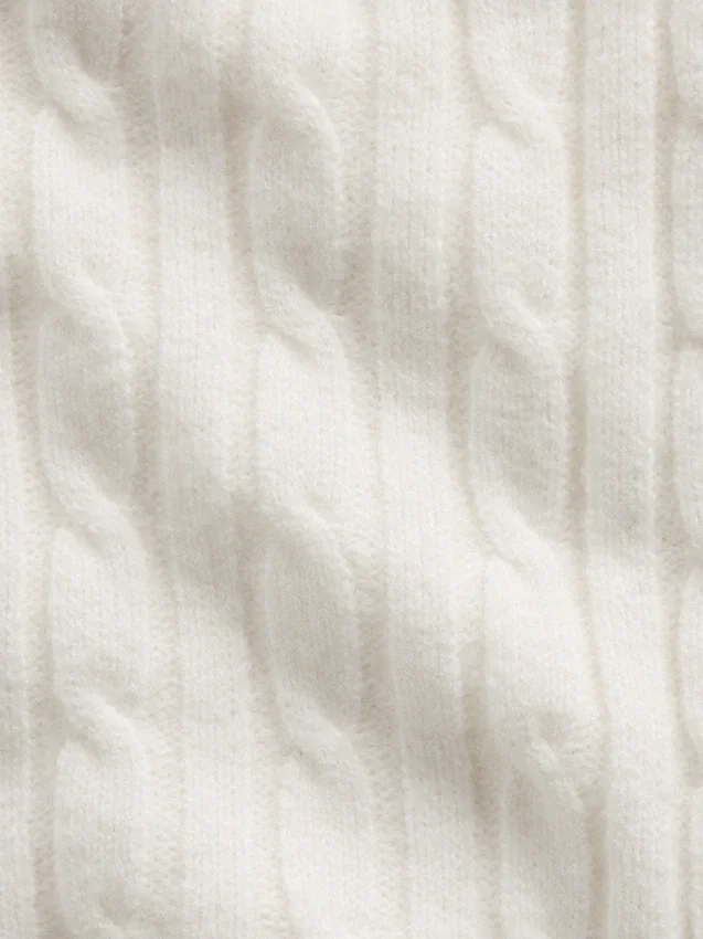 CashSoft kort cardigan med glidelås i kabelstrikk