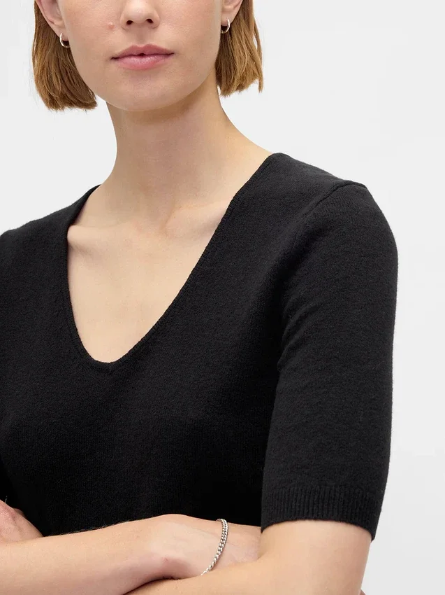 CashSoft kort genser med albue-ermer