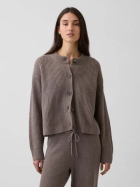 CashSoft oversized cardigan med shaker-masker