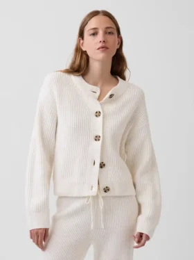CashSoft oversized cardigan med shaker-masker