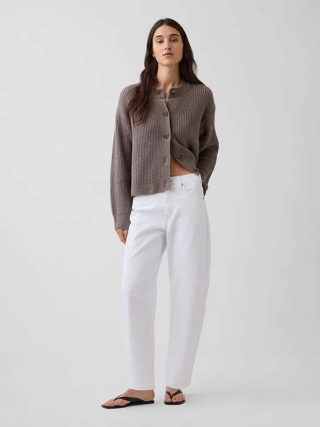 CashSoft oversized cardigan med shaker-masker