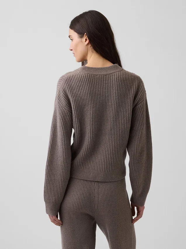 CashSoft oversized cardigan med shaker-masker