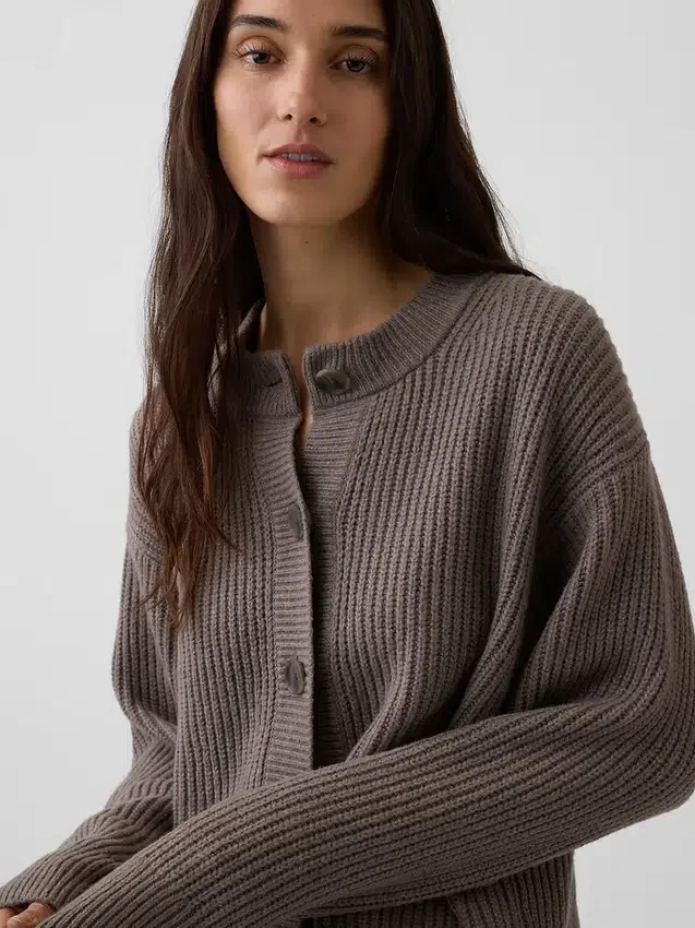 CashSoft oversized cardigan med shaker-masker