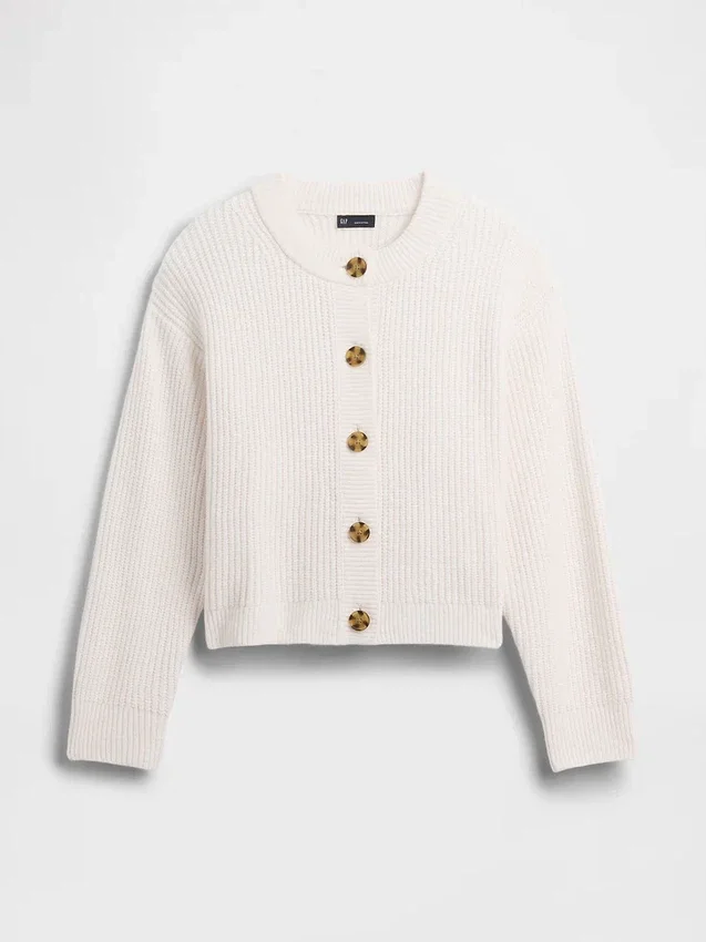 CashSoft oversized cardigan med shaker-masker