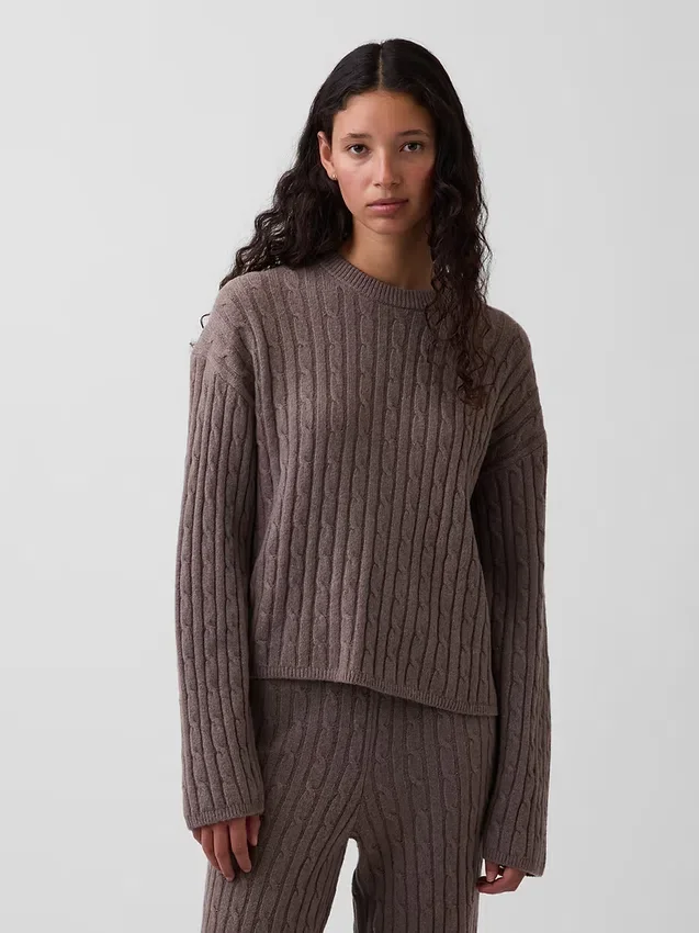 CashSoft oversized genser med flette