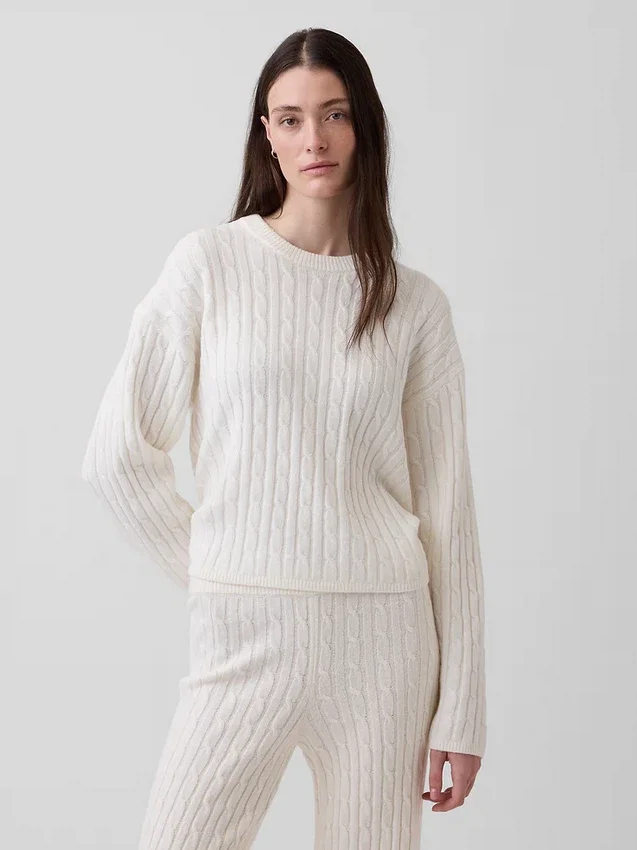 CashSoft oversized genser med flette