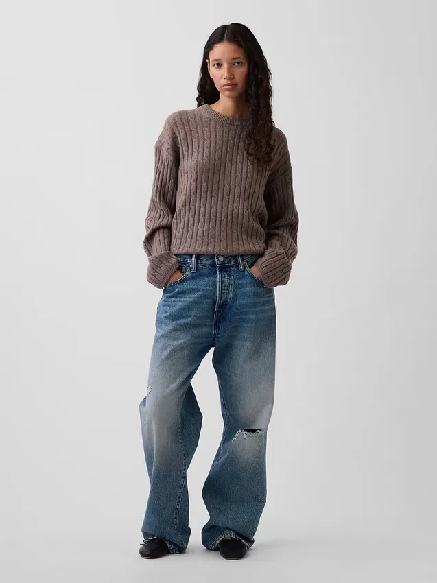 CashSoft oversized genser med flette