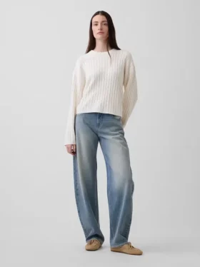 CashSoft oversized genser med flette