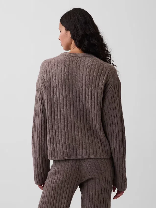 CashSoft oversized genser med flette