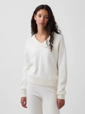 CashSoft oversized genser med V-hals