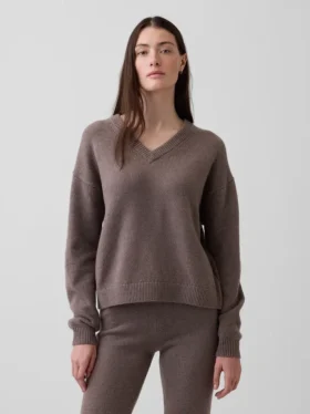 CashSoft oversized genser med V-hals