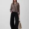 CashSoft oversized genser med V-hals