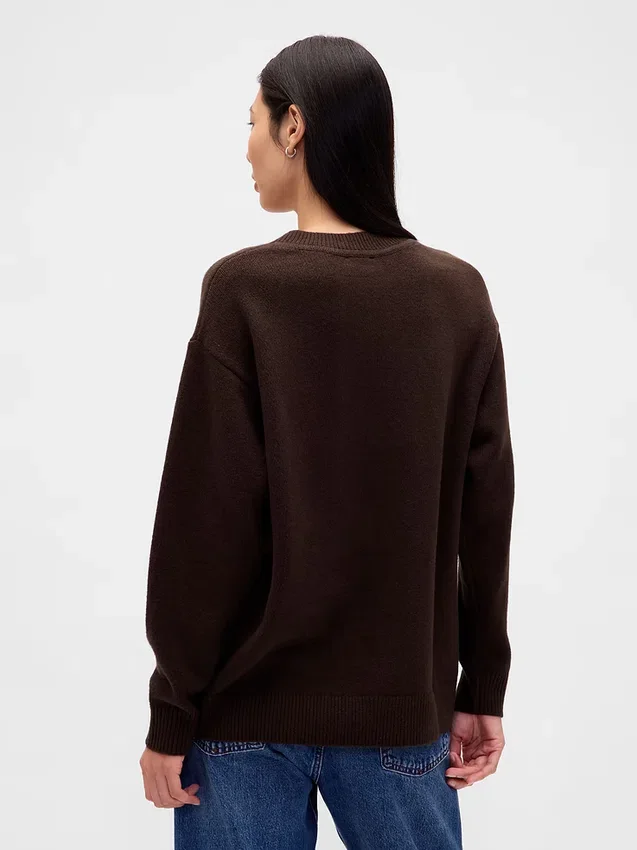 CashSoft oversized genser med V-hals
