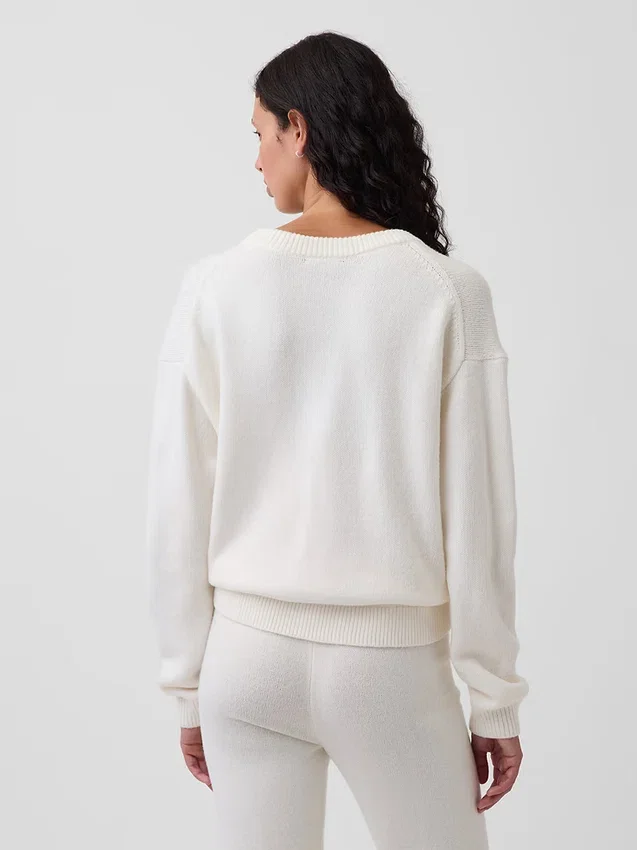 CashSoft oversized genser med V-hals