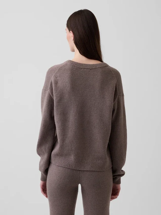 CashSoft oversized genser med V-hals
