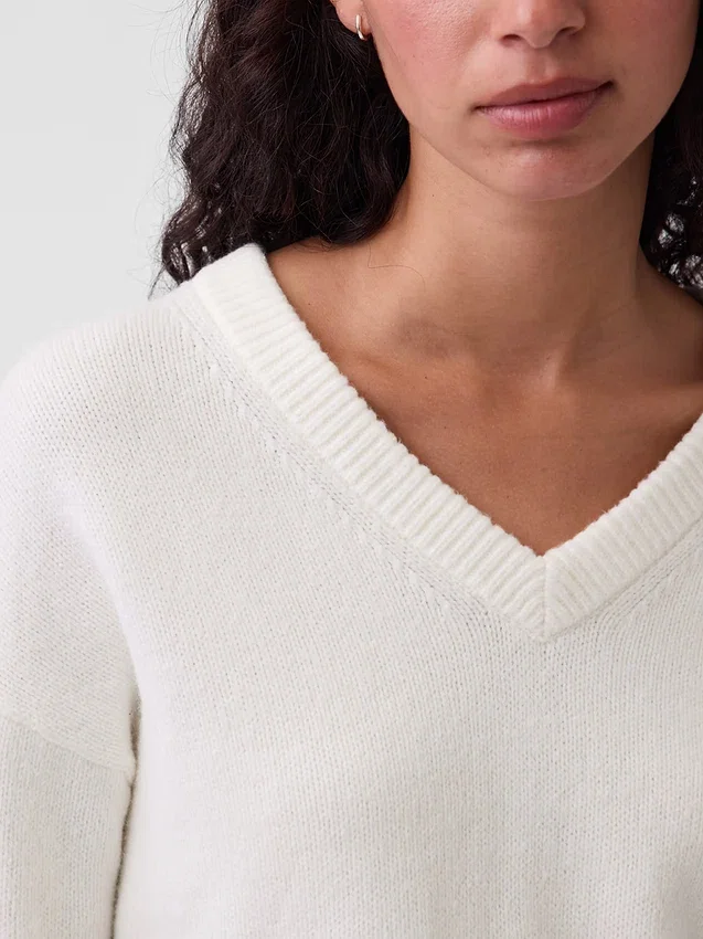 CashSoft oversized genser med V-hals