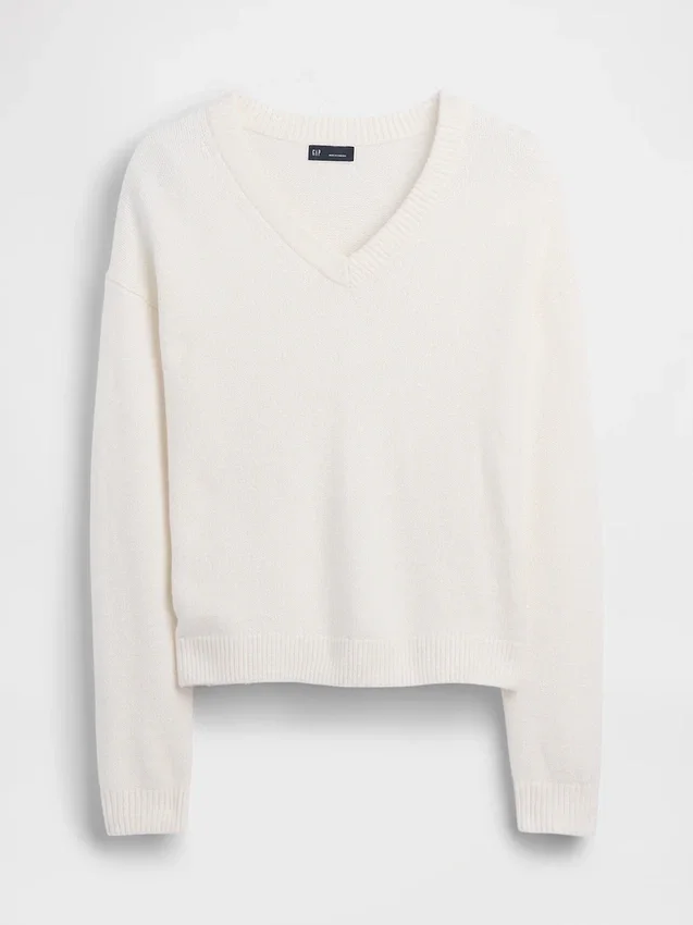 CashSoft oversized genser med V-hals