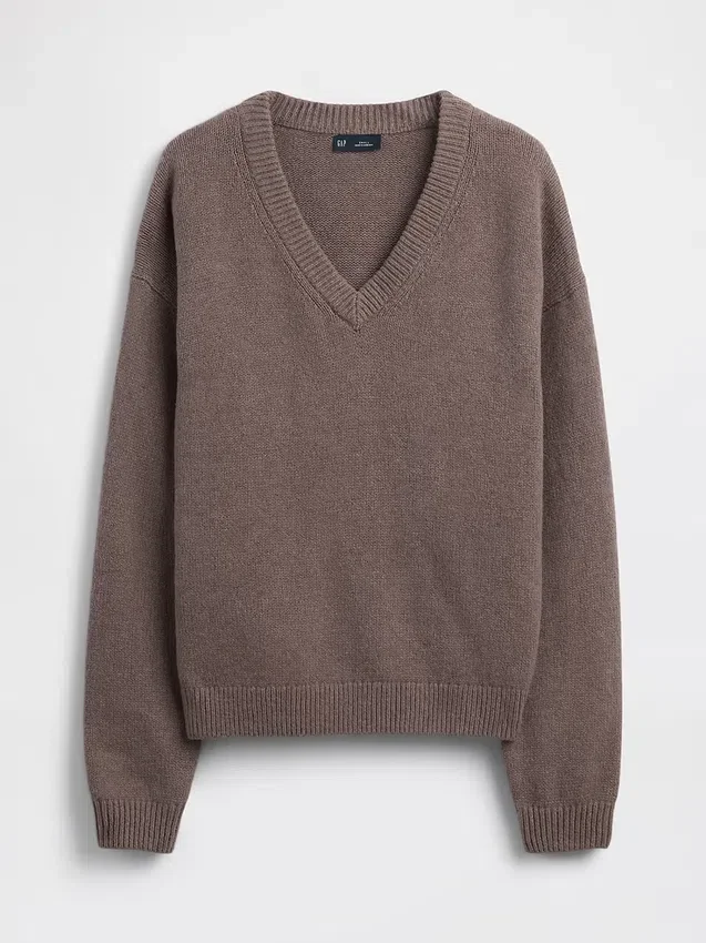 CashSoft oversized genser med V-hals