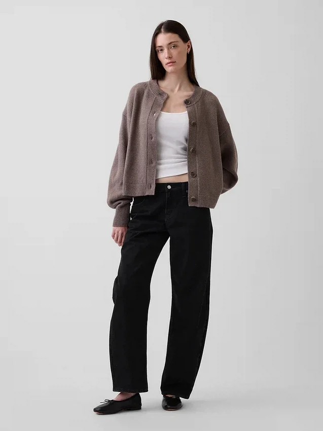 CashSoft oversized grovstrikket cardigan