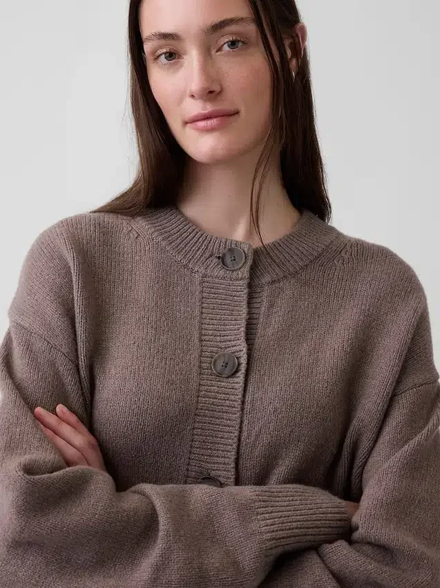 CashSoft oversized grovstrikket cardigan