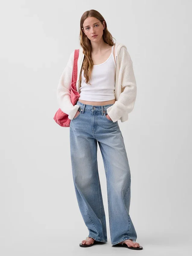 CashSoft oversized hettegenser med glidelås og shaker-mønster