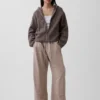 CashSoft oversized hettegenser med glidelås og shaker-mønster